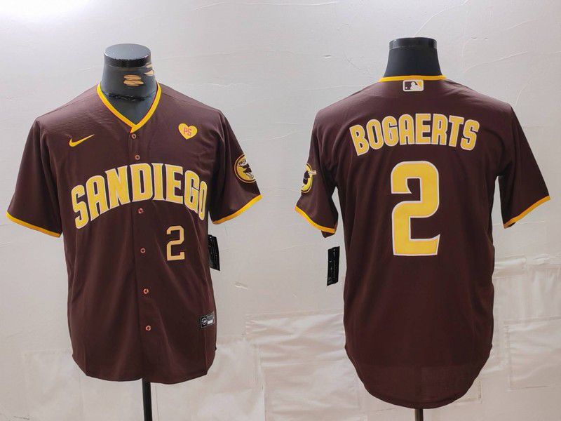 Men San Diego Padres #2 Bogaerts Brown Game 2024 Nike MLB Jersey style 5->san diego padres->MLB Jersey